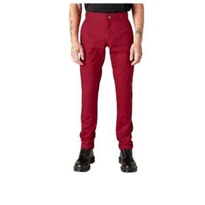 FLEX Skinny Fit Double Knee Work Pants 34W x 32L - RED